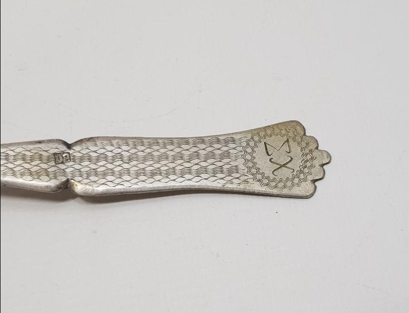 OSMANLI DÖNEMİ İZMİR İŞİ RUMCA YAZILI GÜMÜŞ TATLI KAŞIĞI