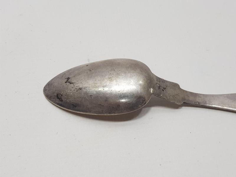 OSMANLI DÖNEMİ İZMİR İŞİ RUMCA YAZILI GÜMÜŞ TATLI KAŞIĞI