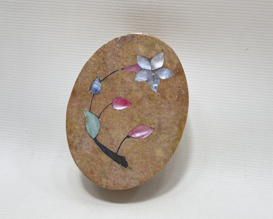 TAMAMI EL YAPIMI DOĞAL TAŞ KAPAKLI KUTU