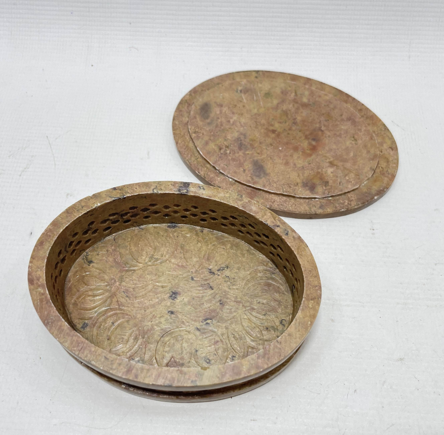 TAMAMI EL YAPIMI DOĞAL TAŞ KAPAKLI KUTU