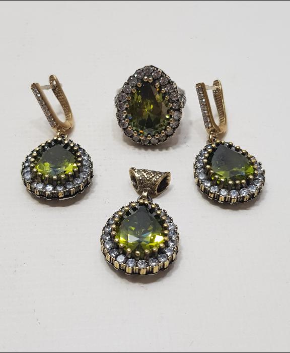 YEŞİM TAŞLI GÜMÜŞ TAKI SETİ