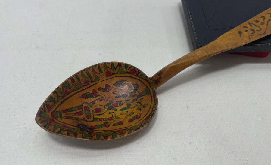 ÜZERİ YAZILI OSMANLI DÖNEMİ TAHTA KAŞIK