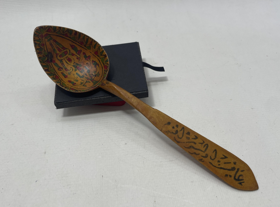 ÜZERİ YAZILI OSMANLI DÖNEMİ TAHTA KAŞIK