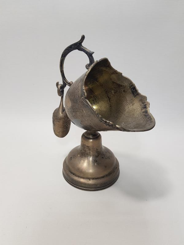 ANTİKA GÜMÜŞ KAPLAMA ŞEKERLİK VE KEPÇESİ