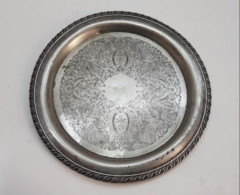 ANTİKA GÜMÜŞ KAPLAMA TEPSİ 