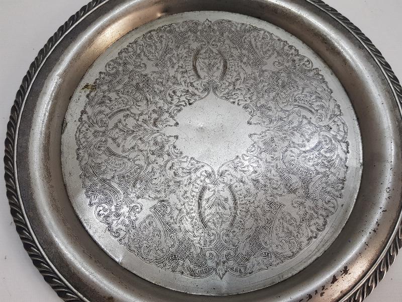 ANTİKA GÜMÜŞ KAPLAMA TEPSİ 