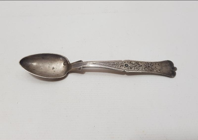 CUMHURİYET İLK DÖNEM OSMANLICA HİLAL VE SAH DAMGALI ÇOK NADİR GÜMÜŞ TATLI KAŞIĞI