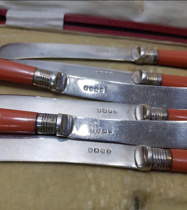 KUTUSUNDA ANTİKA GÜMÜŞ MEYVE BIÇAĞI TAKIMI