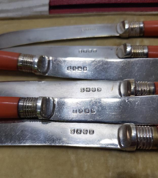 KUTUSUNDA ANTİKA GÜMÜŞ MEYVE BIÇAĞI TAKIMI