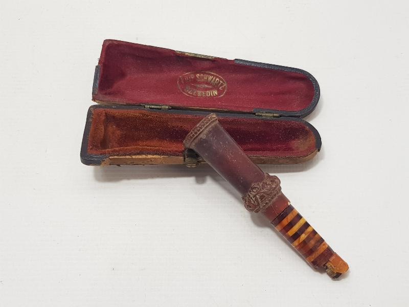 KUTUSUNDA ANTİKA KEHRİBAR AĞIZLIK