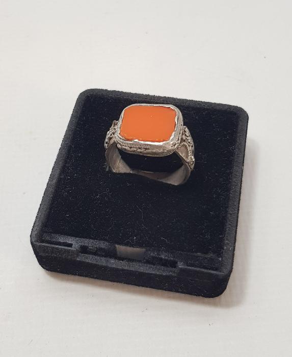 OSMANLI DÖNEMİ AKİK TAŞLI GÜMÜŞ YÜZÜK