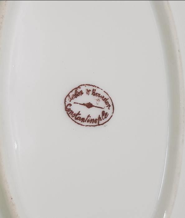 OSMANLI DÖNEMİ CONSTANTINOPLE DAMGALI DEV BOY PORSELEN SALATA TABAĞI