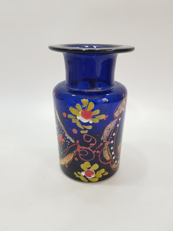 OSMANLI DÖNEMİ İRAN KAÇAR HANEDANI NASIREDDİN ŞAH RESİMLİ KOPARMA CAM ŞİŞE