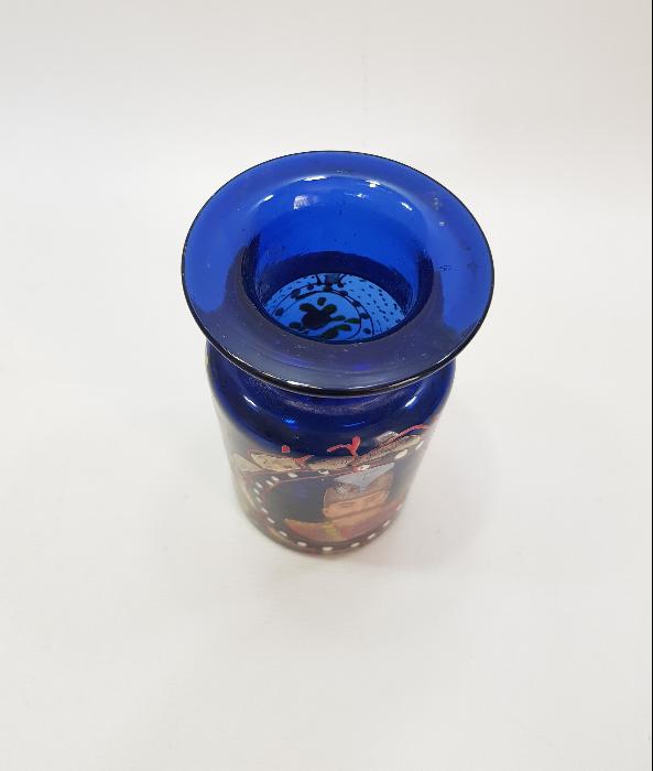 OSMANLI DÖNEMİ İRAN KAÇAR HANEDANI NASIREDDİN ŞAH RESİMLİ KOPARMA CAM ŞİŞE