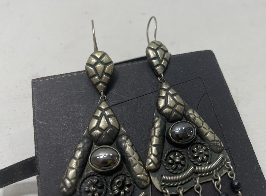 ÖZEL YAPIM ANTİKA GRANAT TAŞLI KÜPE