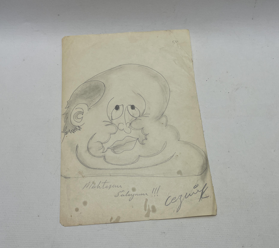 SANATÇI İMZALI EL ÇİZİMİ KARİKATÜR