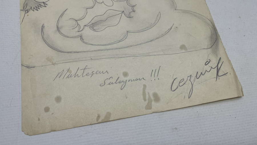 SANATÇI İMZALI EL ÇİZİMİ KARİKATÜR