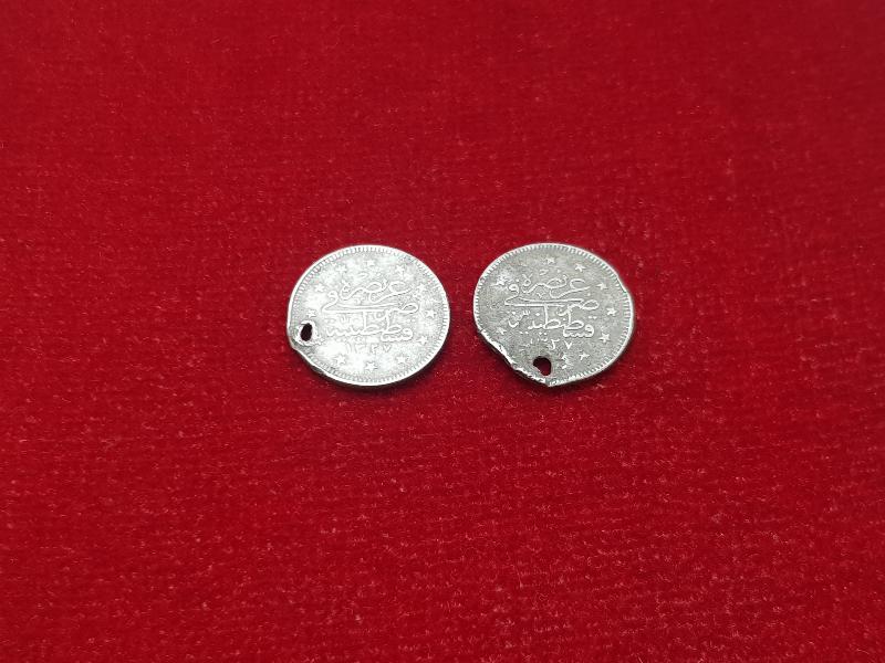 SULTAN MEHMET REŞAD DÖNEMİ 2 ADET GÜMÜŞ 2 KURUŞ MECİDİYE