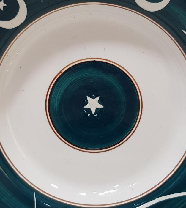 OSMANLICA AFİYET OLSUN EFENDİM YAZILI AY YILDIZLI PORSELEN TABAK