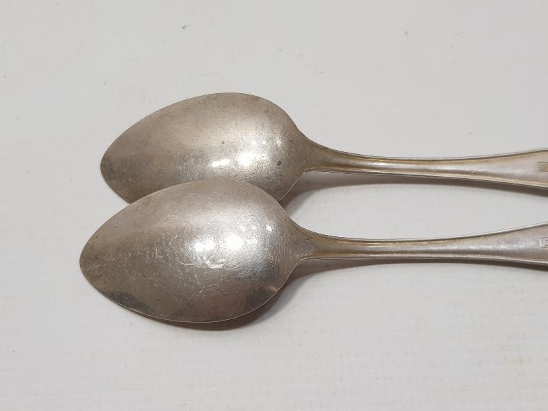 1896 TARİHLİ BİR ÇİFT GÜMÜŞ ÇAY KAŞIĞI