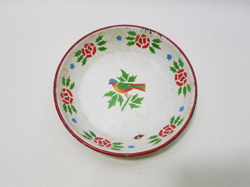 ÜZERİ KUŞLU EMAYE TABAK