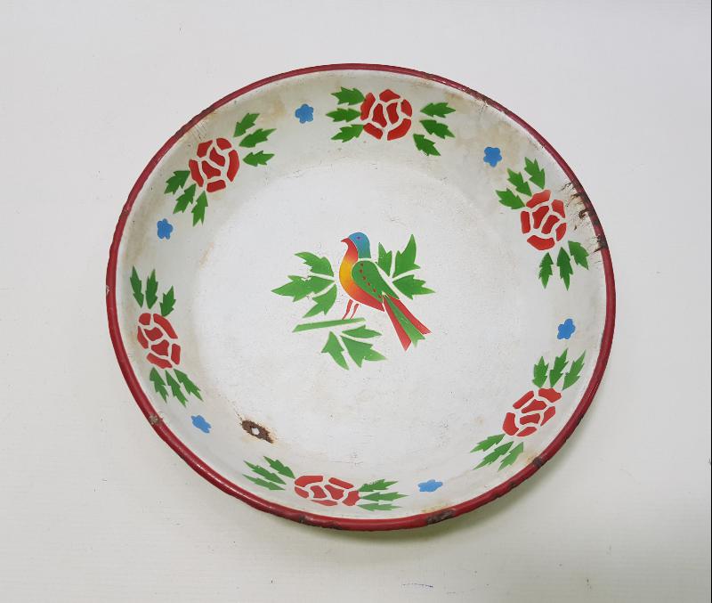 ÜZERİ KUŞLU EMAYE TABAK