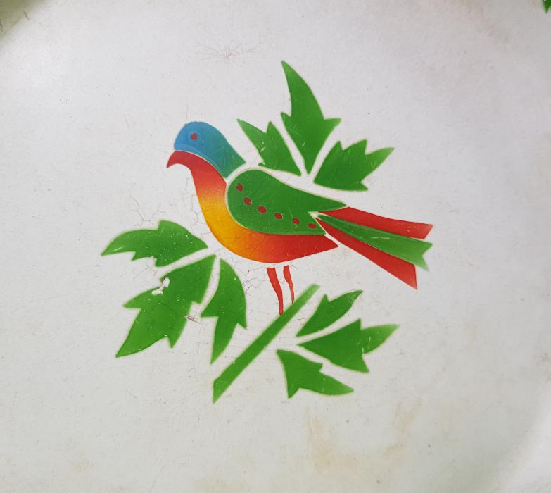 ÜZERİ KUŞLU EMAYE TABAK