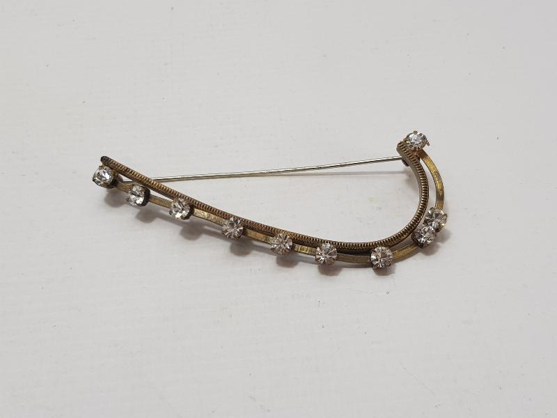 ÜZERİ ZİRKON TAŞLARLA SÜSLÜ ANTİKA BROŞ