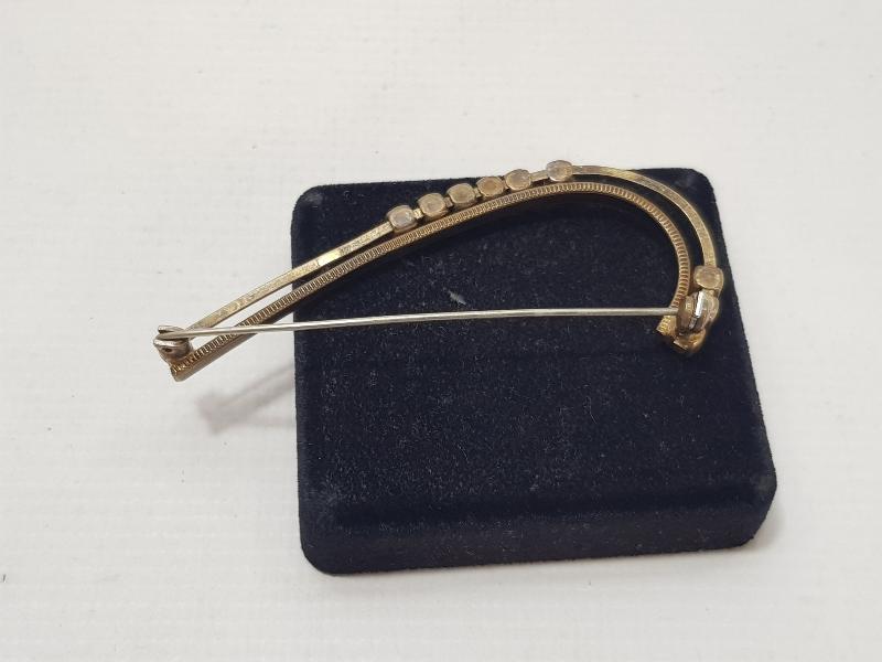 ÜZERİ ZİRKON TAŞLARLA SÜSLÜ ANTİKA BROŞ