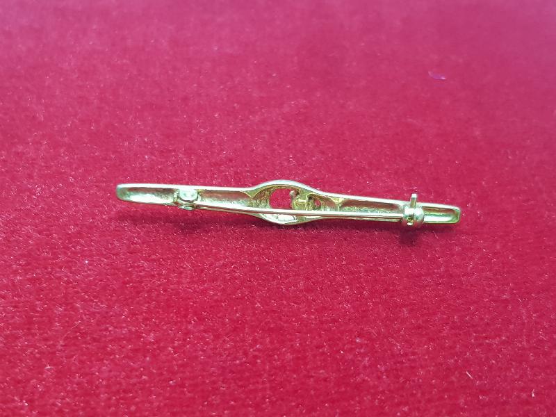 YAKUT TAŞLI ALTIN KAPLAMA ANTİKA BROŞ 