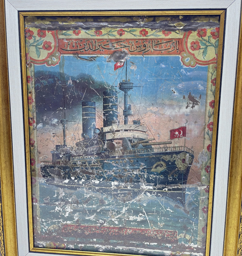 BARBAROS HAYRETTİN ZIRHLISININ İSTANBULA GELİŞİNİ GÖSTERİR NADİR TENEKE PANO