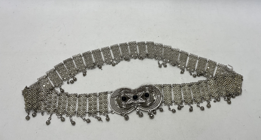 GÜMÜŞ KAPLAMA İŞÇİLİKLİ GELİN KEMERİ