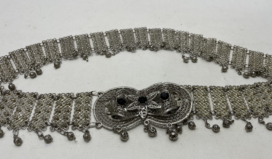 GÜMÜŞ KAPLAMA İŞÇİLİKLİ GELİN KEMERİ