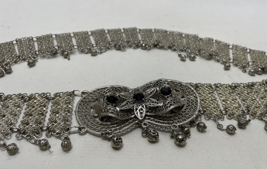 GÜMÜŞ KAPLAMA İŞÇİLİKLİ GELİN KEMERİ