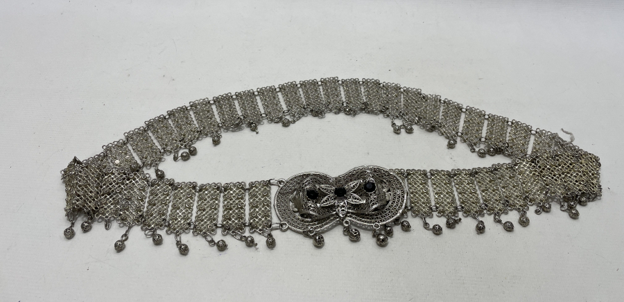 GÜMÜŞ KAPLAMA İŞÇİLİKLİ GELİN KEMERİ