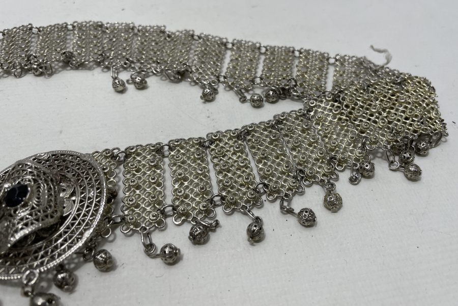 GÜMÜŞ KAPLAMA İŞÇİLİKLİ GELİN KEMERİ