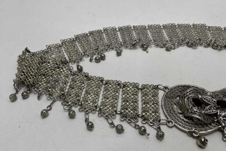 GÜMÜŞ KAPLAMA İŞÇİLİKLİ GELİN KEMERİ