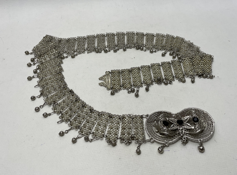 GÜMÜŞ KAPLAMA İŞÇİLİKLİ GELİN KEMERİ