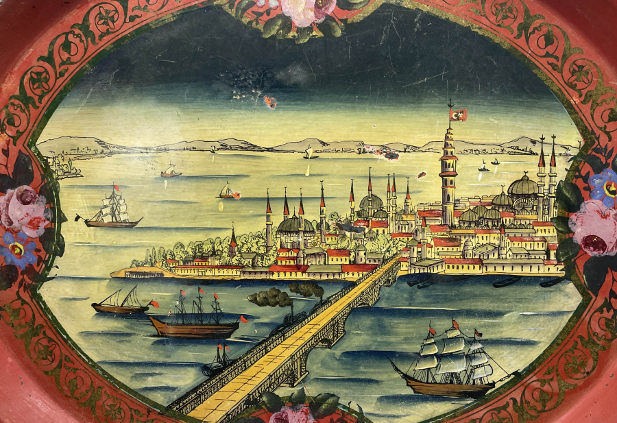 OSMANLI DÖNEMİ ERMENİ USTA DAMGALI ÇOK NADİR PULAT TEPSİ