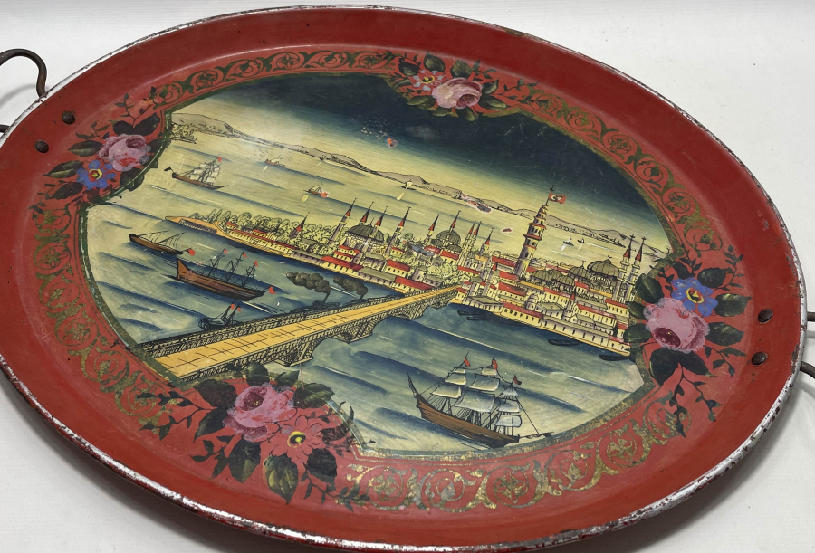 OSMANLI DÖNEMİ ERMENİ USTA DAMGALI ÇOK NADİR PULAT TEPSİ