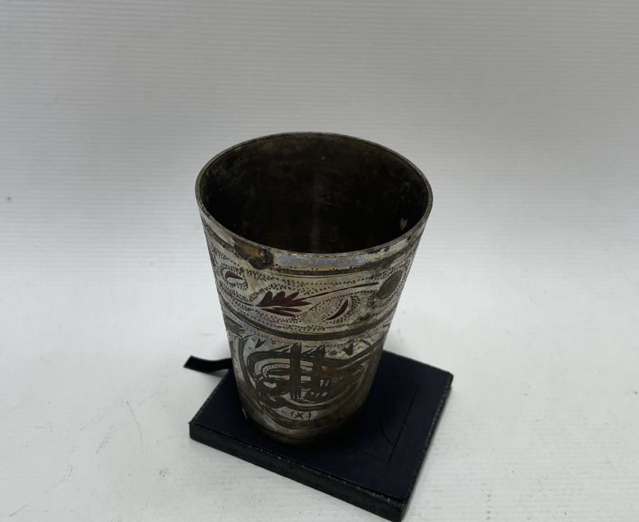 OSMANLI DÖNEMİ HİCAZ İŞİ ALTI USTA DAMGALI ÇİNTEMANİ BARDAK