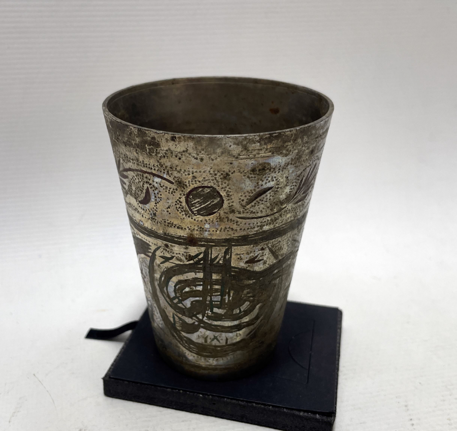 OSMANLI DÖNEMİ HİCAZ İŞİ ALTI USTA DAMGALI ÇİNTEMANİ BARDAK