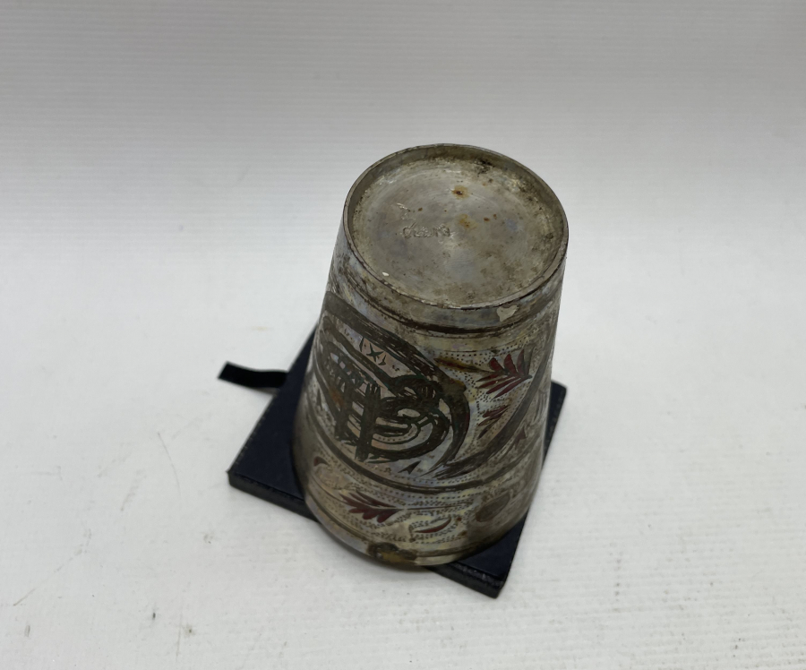 OSMANLI DÖNEMİ HİCAZ İŞİ ALTI USTA DAMGALI ÇİNTEMANİ BARDAK