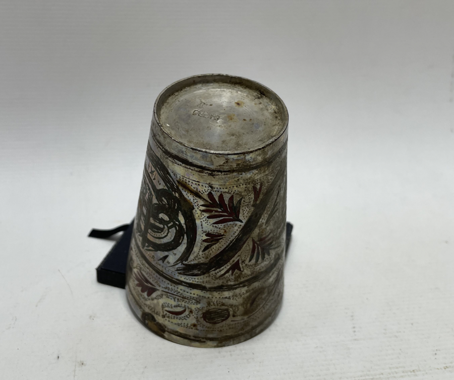 OSMANLI DÖNEMİ HİCAZ İŞİ ALTI USTA DAMGALI ÇİNTEMANİ BARDAK