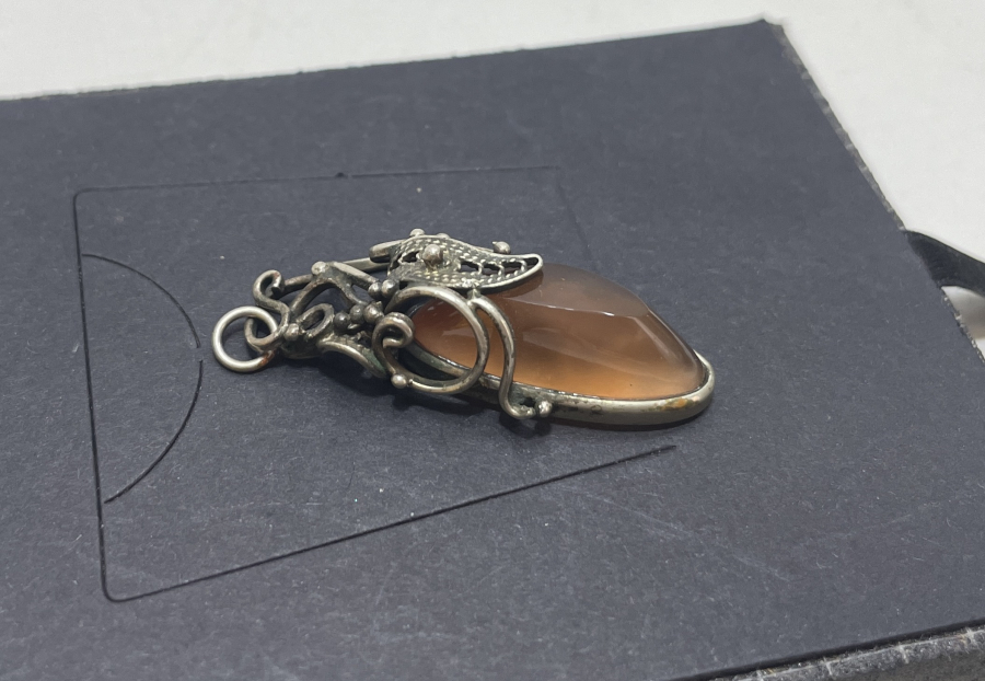 SİTRİN TAŞLI VE TELKARİ İŞÇİLİKLİ KOLYE UCU