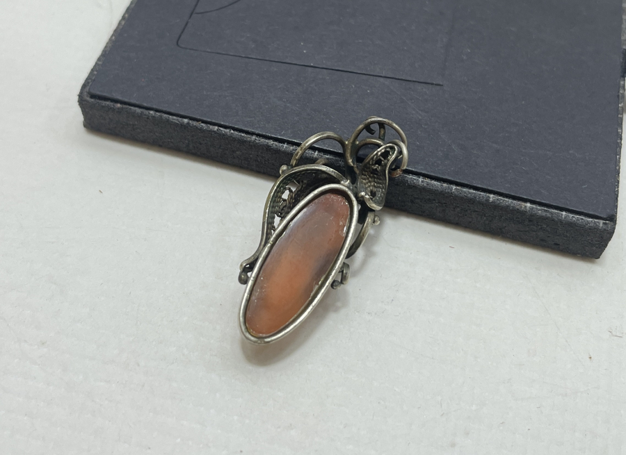 SİTRİN TAŞLI VE TELKARİ İŞÇİLİKLİ KOLYE UCU