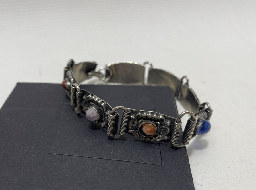 ÜZERİ DOĞAL TAŞLARLA SÜSLÜ ANTİKA TÜRKMEN İŞİ BİLEKLİK