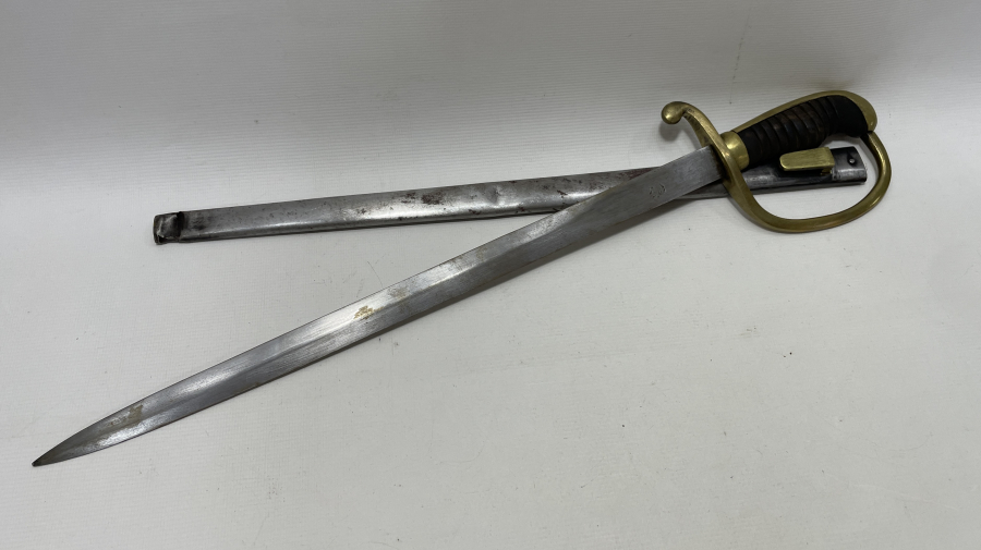 1. DÜNYA SAVAŞI DÖNEMİ ÜZERİNDE ALLAH BİZİMLEDİR YAZILI NADİR TOPÇU KILICI - TOPÇU MEÇİ