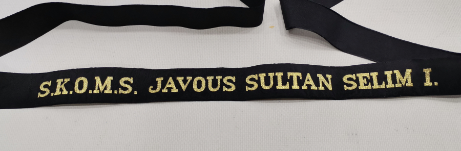 1. DÜNYA SAVAŞI'NA GİRMEMİZE SEBEP OLAN YAVUZ SULTAN SELİM ZIRHLISINA AİT GEMİCİ ŞAPKA KURDELASI