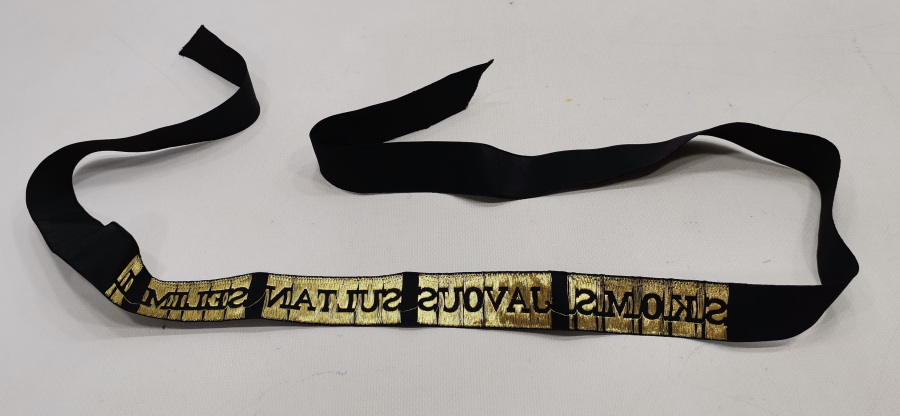 1. DÜNYA SAVAŞI'NA GİRMEMİZE SEBEP OLAN YAVUZ SULTAN SELİM ZIRHLISINA AİT GEMİCİ ŞAPKA KURDELASI